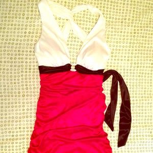 Dressy dress in red and white