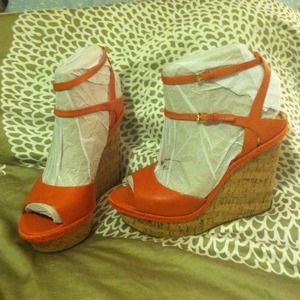 Michael Kors orange wedges