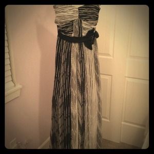 Max and Cleo floor length dress and mascara