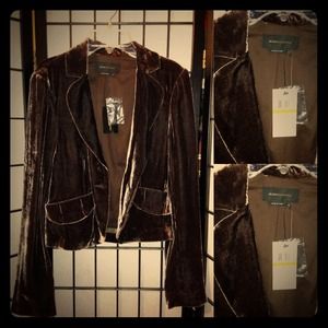 BCBG blazer ( brown , velvet )