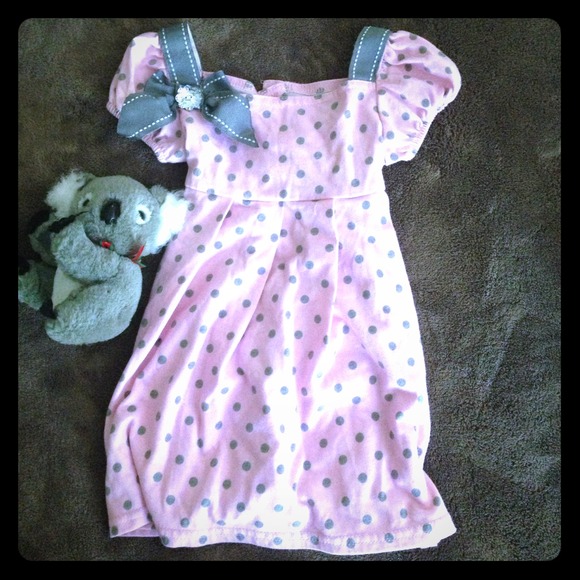 Pink and gray poke-a-dot soft dress