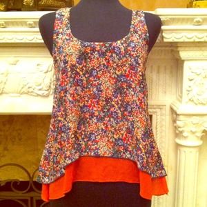 Floral Tangerine Top & Jeans Vest for @WhyNorma
