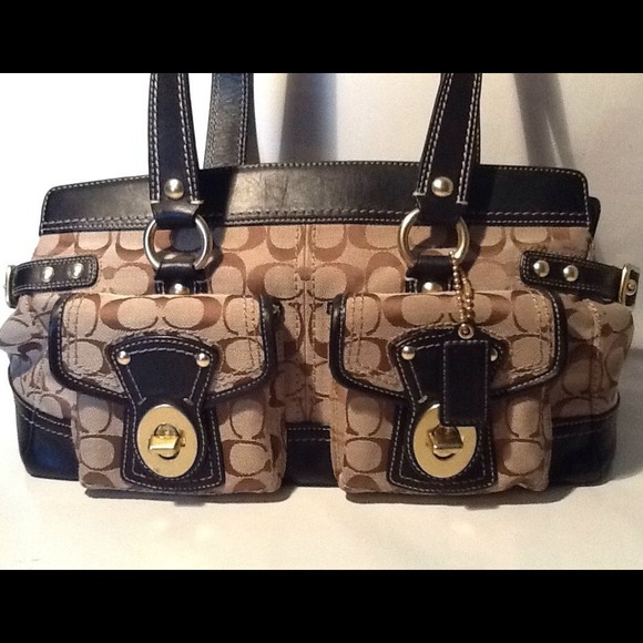 Coach Handbags - *SOLD!* AUTHENTIC COACH LEGACY PURSE BLACK KHAKI