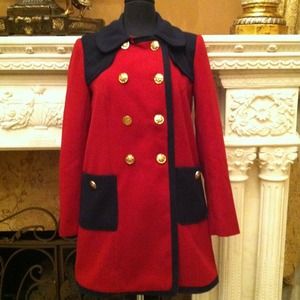 TRADED TRADED Dark Red & Navy Blue Coat