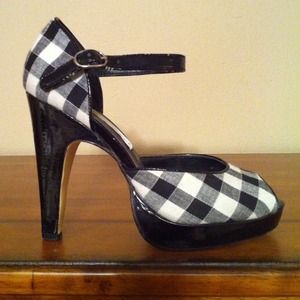 Black and white heels