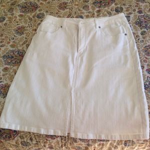 White denim skirt from Chico's Platinum collection