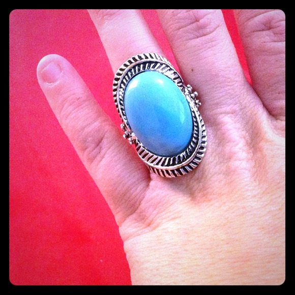Turquoise and Silver Statement Ring