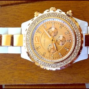 Rose Gold and White MK Inspired Watch