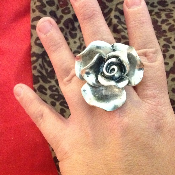 Silver Flower Statement Ring