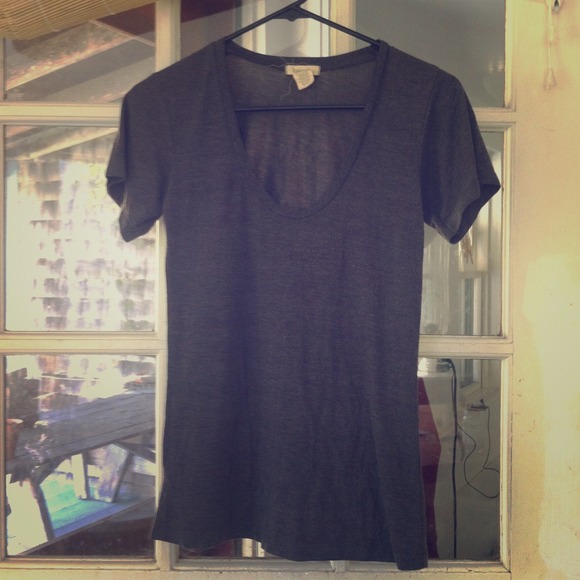 SOLD IN BUNDLE! Dark gray scoop neck t shirt.