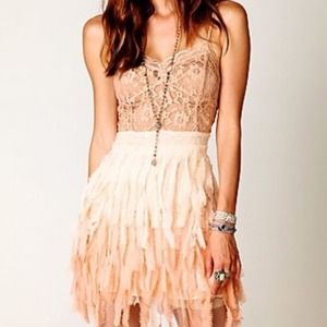 🎉HOST PICK 🎉🎉!Free People, nude feather dress.