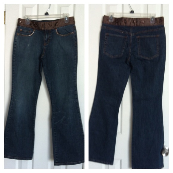 💰New York & Company Blue Wash Jeans Brown Design