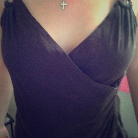 Brown cris cross tank