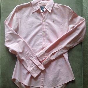 Pink Ralph Lauren Slim Fit Classic Button-Down