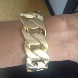 Brushed Gold Chain Link Bangle
