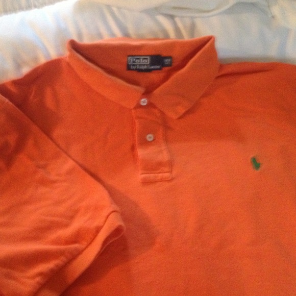 Men's 3xlt orange Ralph Lauren polo