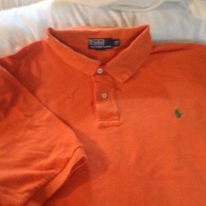 Men's 3xlt orange Ralph Lauren polo