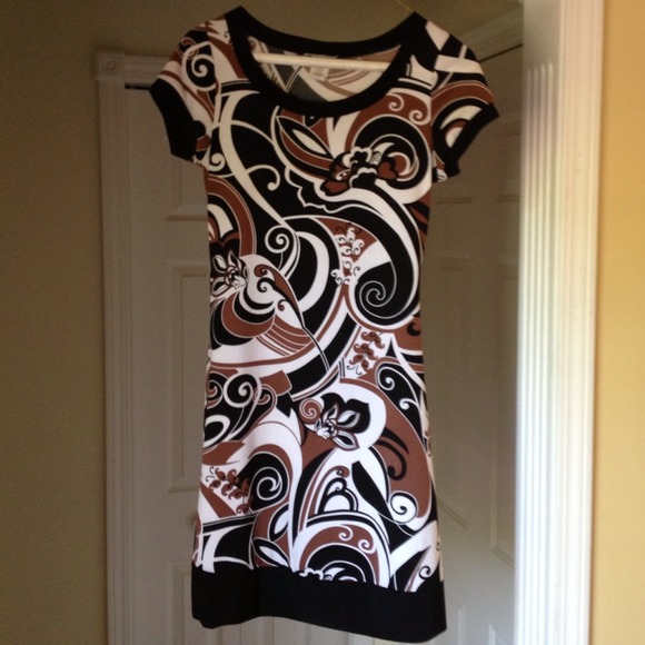 Mocha, Black & White Dress