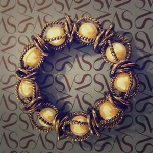 Lia Sophia metal and pearl bracelet