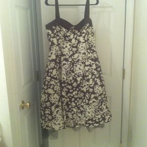 Brown and cream flower dress