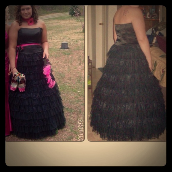 Prom Dress, black lace