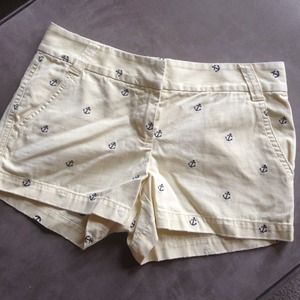 J.Crew Yellow Anchor-Embroidered Shorts