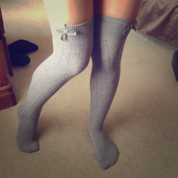 Gorgeous Grey Over the Knee Socks