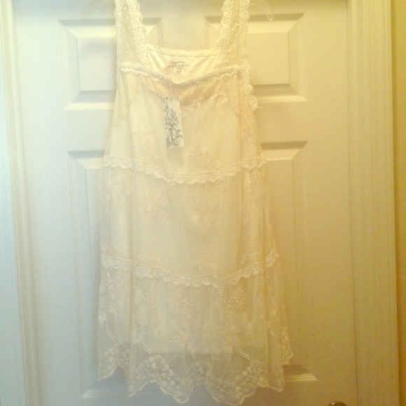Absolutely gorgeous cream colored lace mini dress