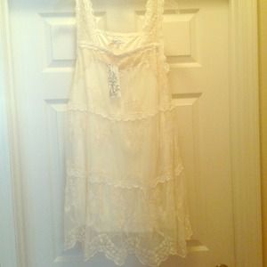 Absolutely gorgeous cream colored lace mini dress