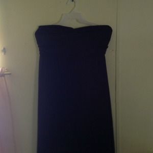 Pretty Black Long and Short Strapless Dress