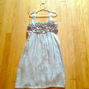 Silver dress with ruffles from E Street