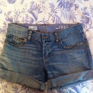 Reserve Gap studded jean boyfriend shorts.