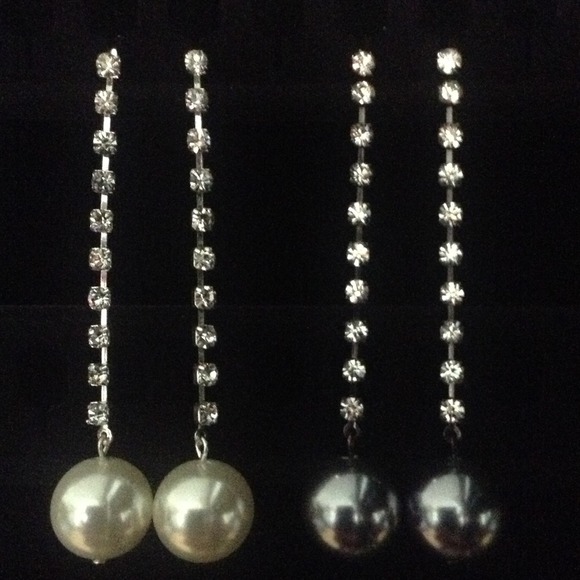 Two pairs of Rhinestone and Faux Pearl Earrings