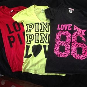 RESERVED Lot of 6 VS pink shirts