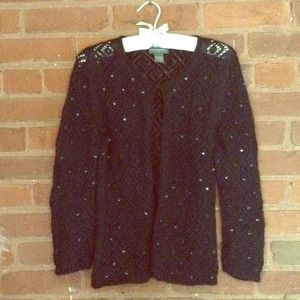 Black Sequined Cardigan