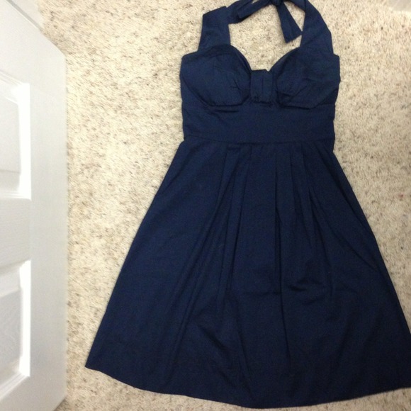 Navy blue halter dress!