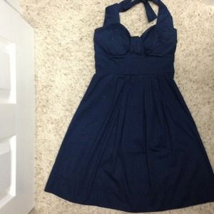 Navy blue halter dress!