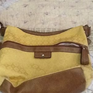 Yellow and brown handbag