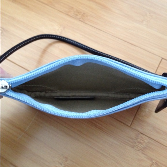 πHOST PICKπCoach Blue Wristlet Leather Trim - Picture 2 of 3