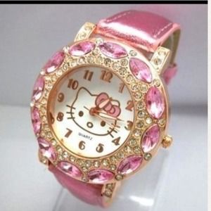 Pink adult hello kitty watch