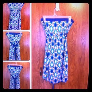 Bright royal blue tube top dress like new .