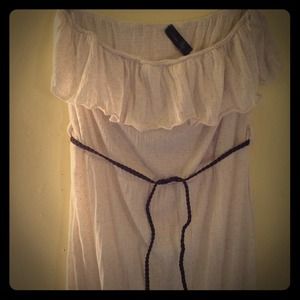 off shoulder beige and brown ,summer dress,