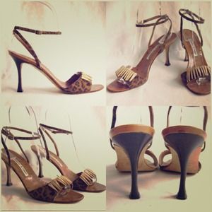 Manolo Blahnik LeopardJungle Strappy Sandal