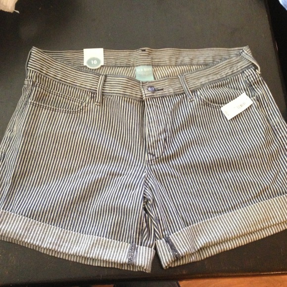 Blue and white striped shorts