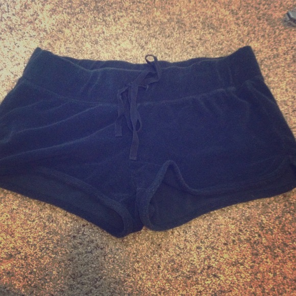 Black velvet shorts