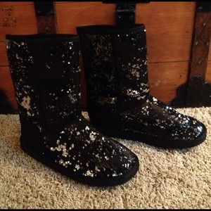 Delia's black sparkly boots