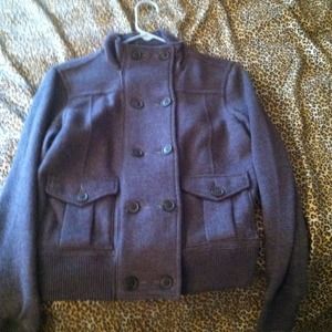 Gray button sweater