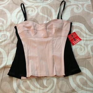New with tags Asos corset, pink with black