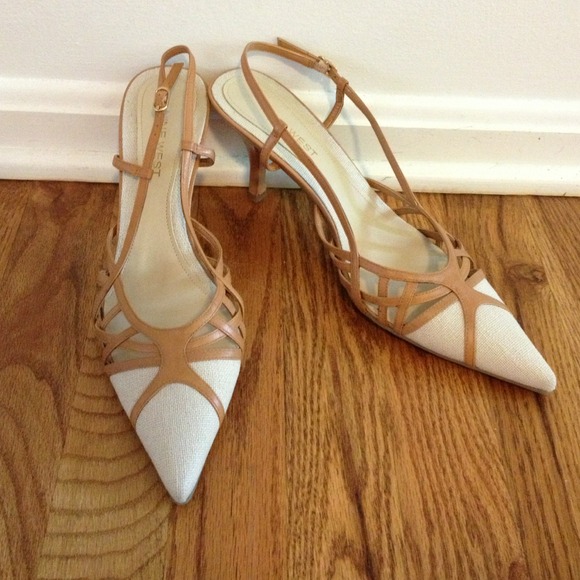 *Sold* Nine West Leather Stiletto Sling backs 8.5