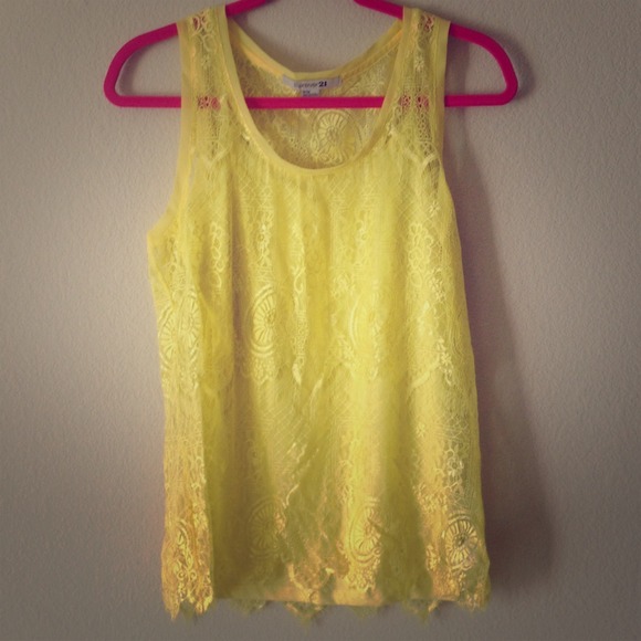 🚫HOLD🚫NWOT 2-piece yellow lace and cami tank set